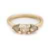 Antique and Raw Diamond Trilogy Ring from Ruth Tomlinson, handmade in London